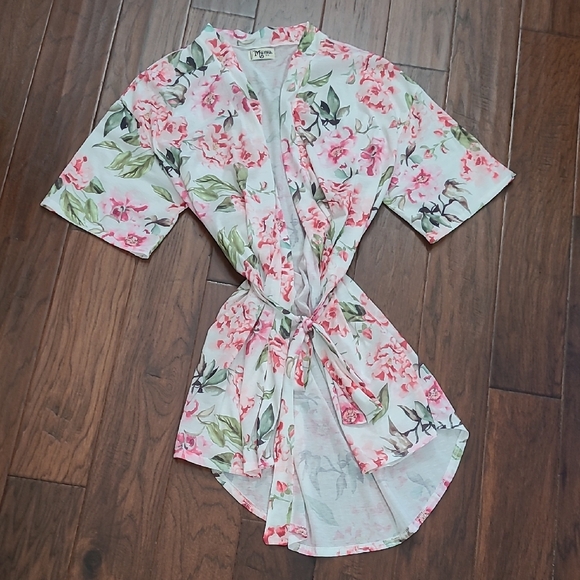Show Me Your MuMu Pink Floral Kimono One Size - Picture 4 of 9